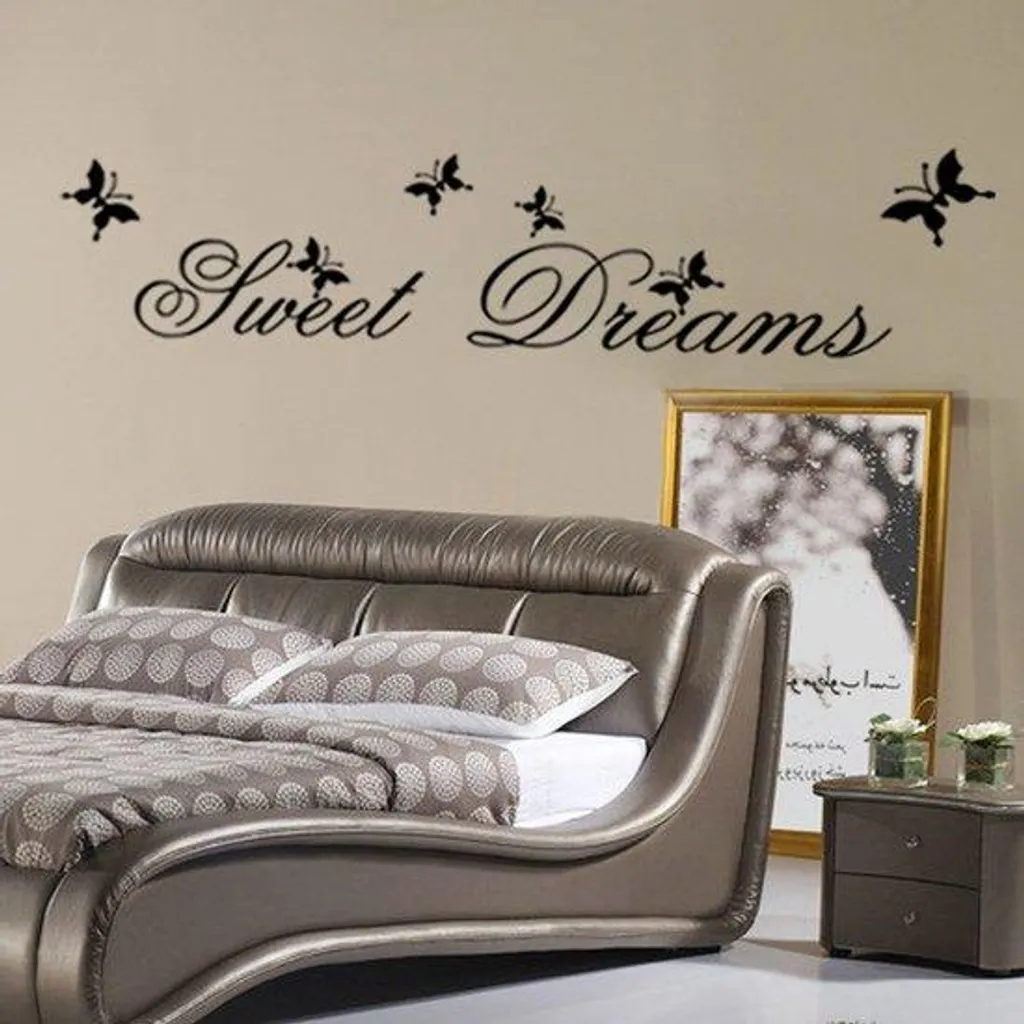Autocollants muraux citations vinyle noir mat pour décoration de salon