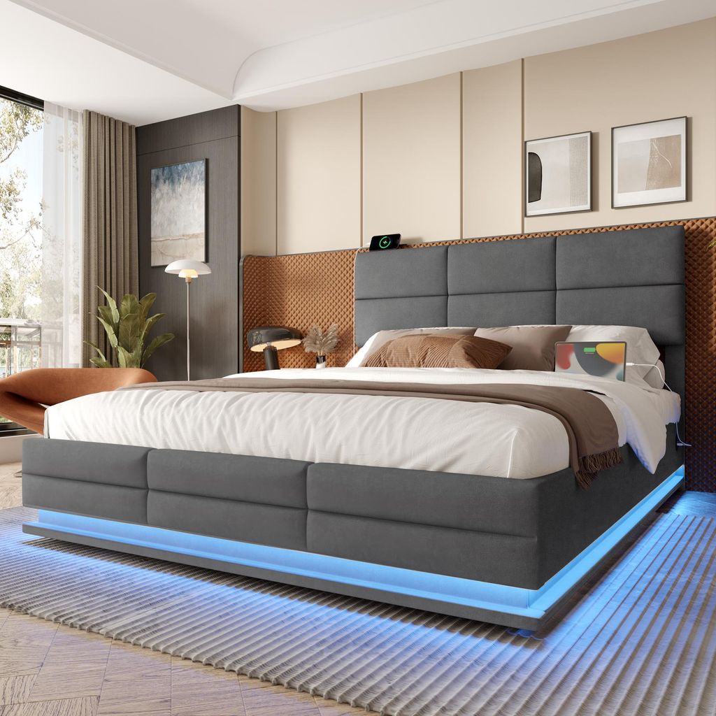 okwish Čalúnená posteľ 160x200 s nastaviteľnou opierkou, Obrázok produktu 