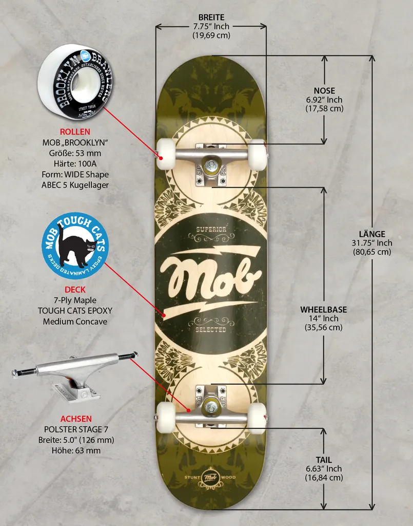 Skateboard Complet MOB Gold Label 7.75 Pouces - Planche 31.75 x 7.75 - 4