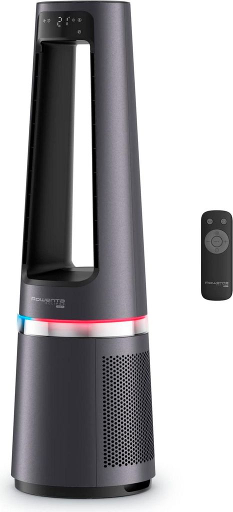 Rowenta QU5062 Eclipse 3in1 Luftreiniger, Heizlüfter, Ventilator, für 30 m², Schwarz/Grau