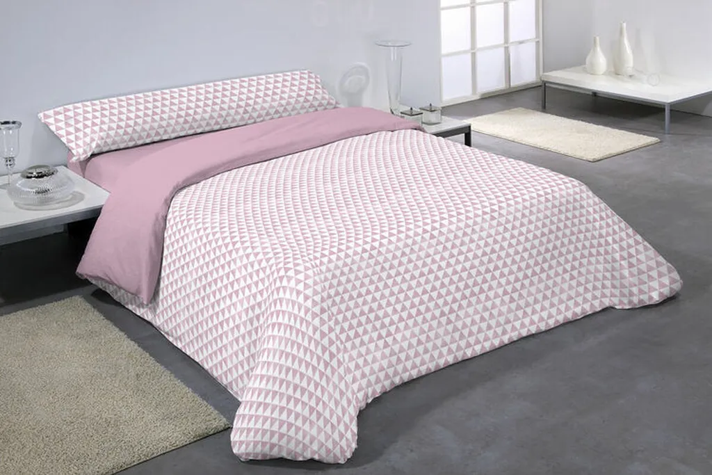 Housse de couette Hosteline DAREL Rose : un confort durable en 3 pièces