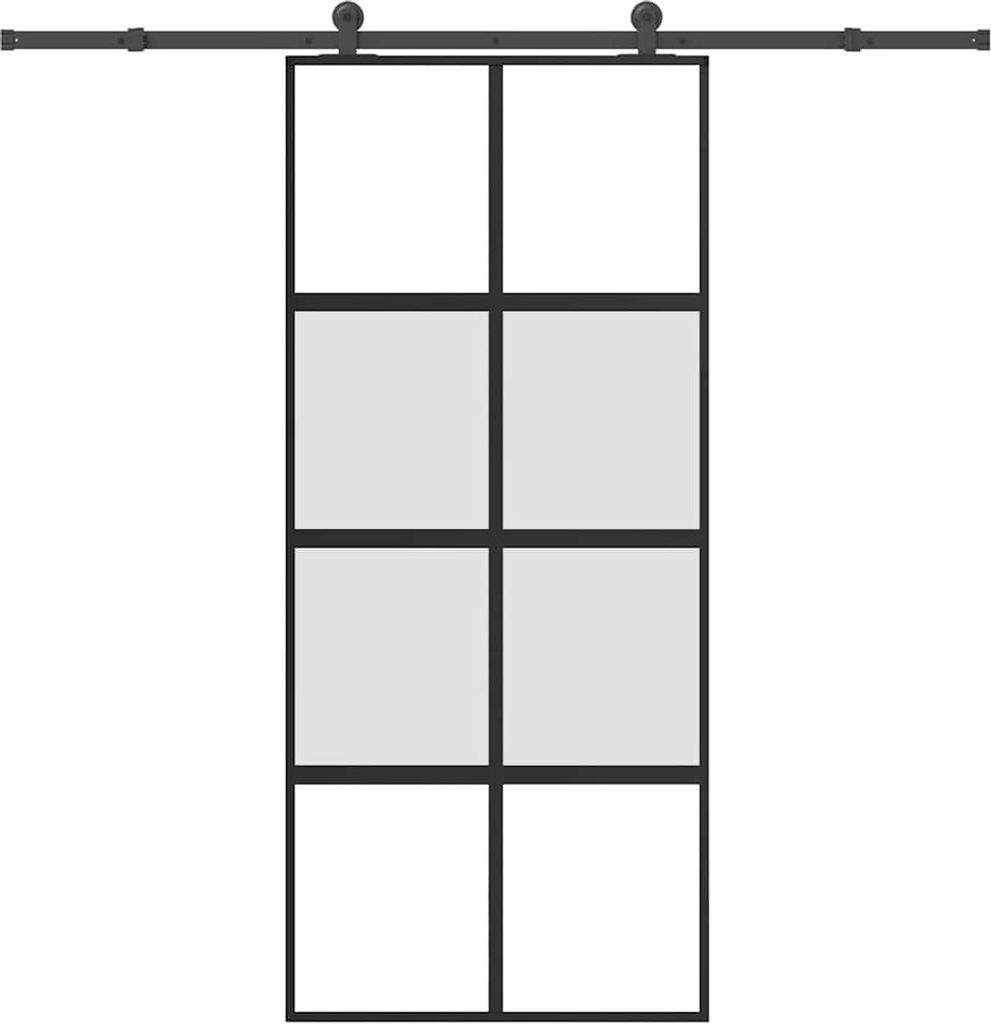 Hochwertig Schiebetür mit Beschlag 90x205 cm Hartglas und Aluminium 3333011