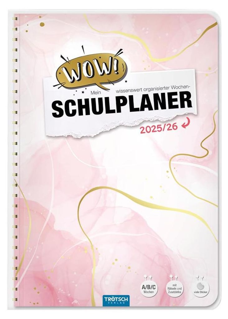 Trötsch Schulplaner WOW Marble 25/26 Produktbild 