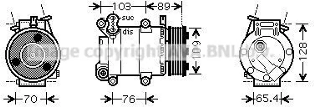 Compresseur de clim PRASCO FDAK392 pour Focus II et C-Max OE 1333040