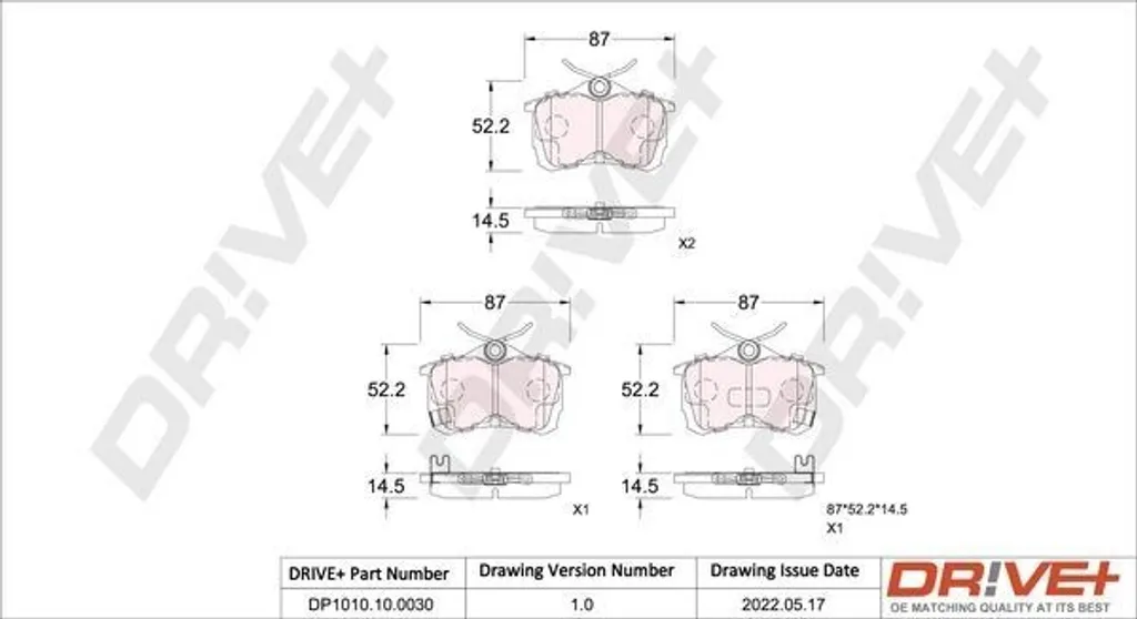 Plaquettes de frein arrière Dr!ve+ DP1010.10.0030 pour Accord VI et VII