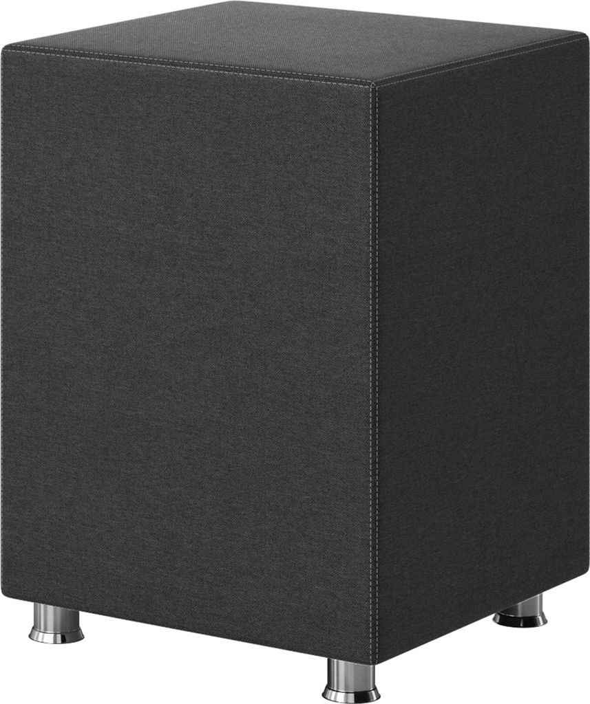 Inter Handels Nachttisch Hocker Kara Würfel Cube anthrazit 40x40x60 Webstoff, 26123