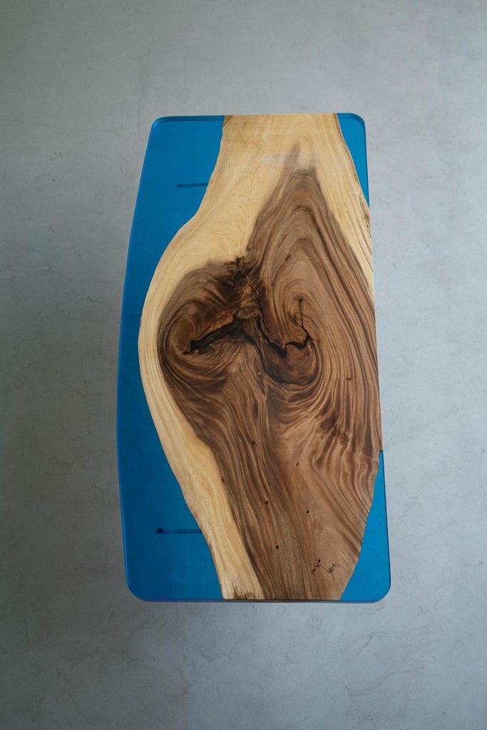 Esstisch Blue River Table Echtes Holz 200x90 Tische Epoxidharz Neu Flusstisch