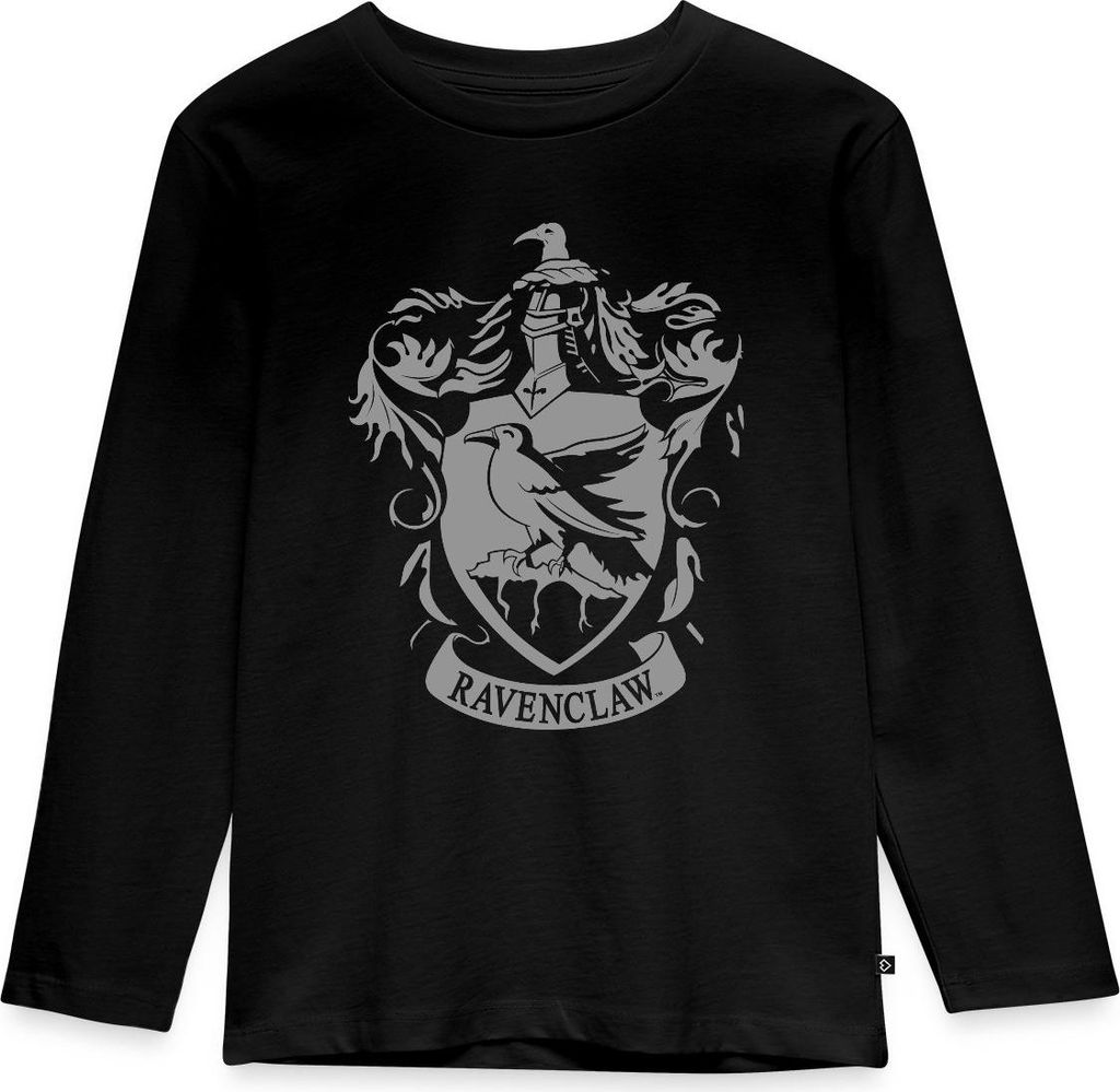 Spreadshirt Harry Potter Ravenclaw Wappen Kinder Premium Langarmshirt, 110/116 (4 Jahre), Schwarz