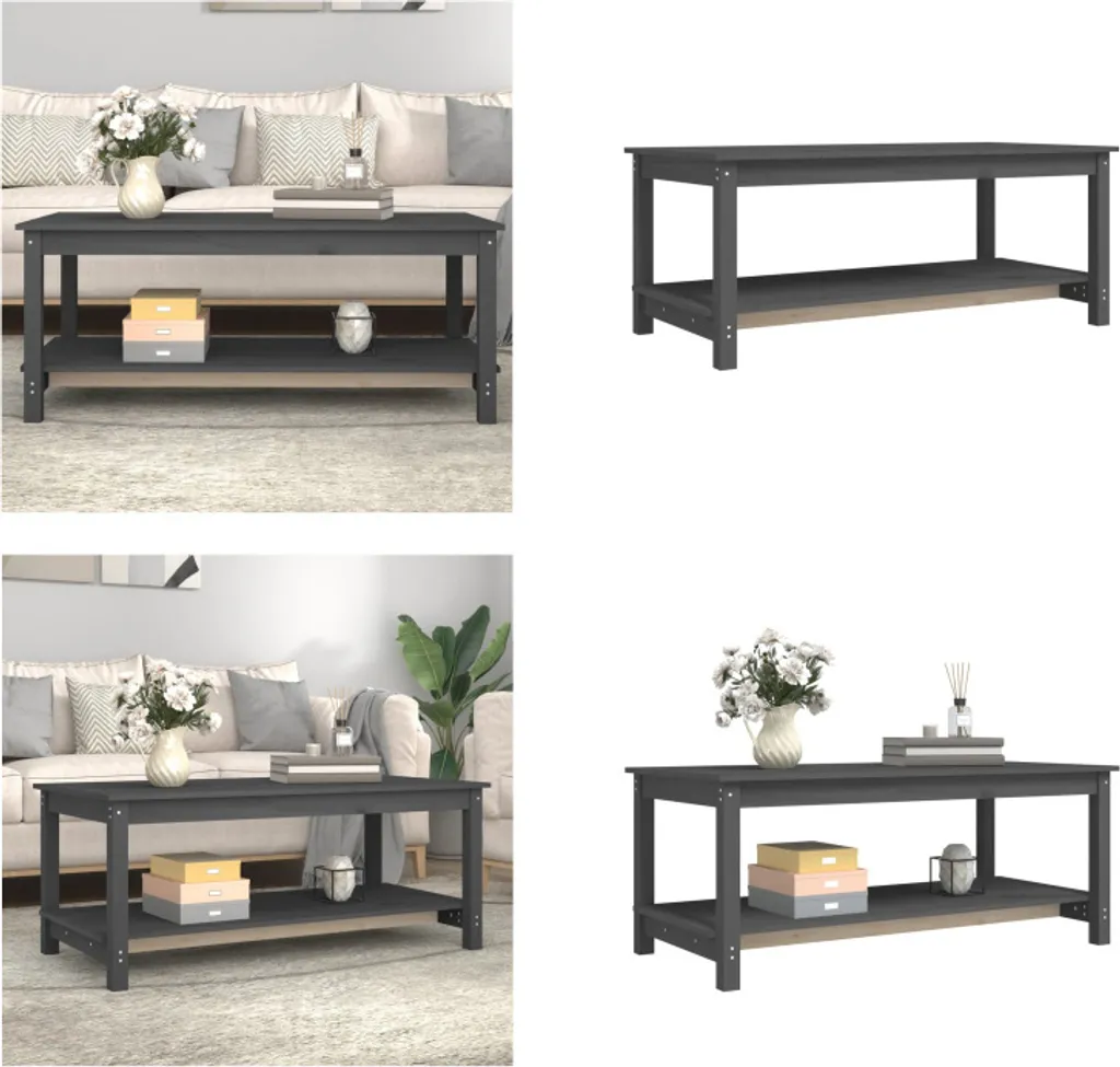 Tavolino da Salotto Moderno Grigio 110cm vidaXL - Pino Massiccio Reale