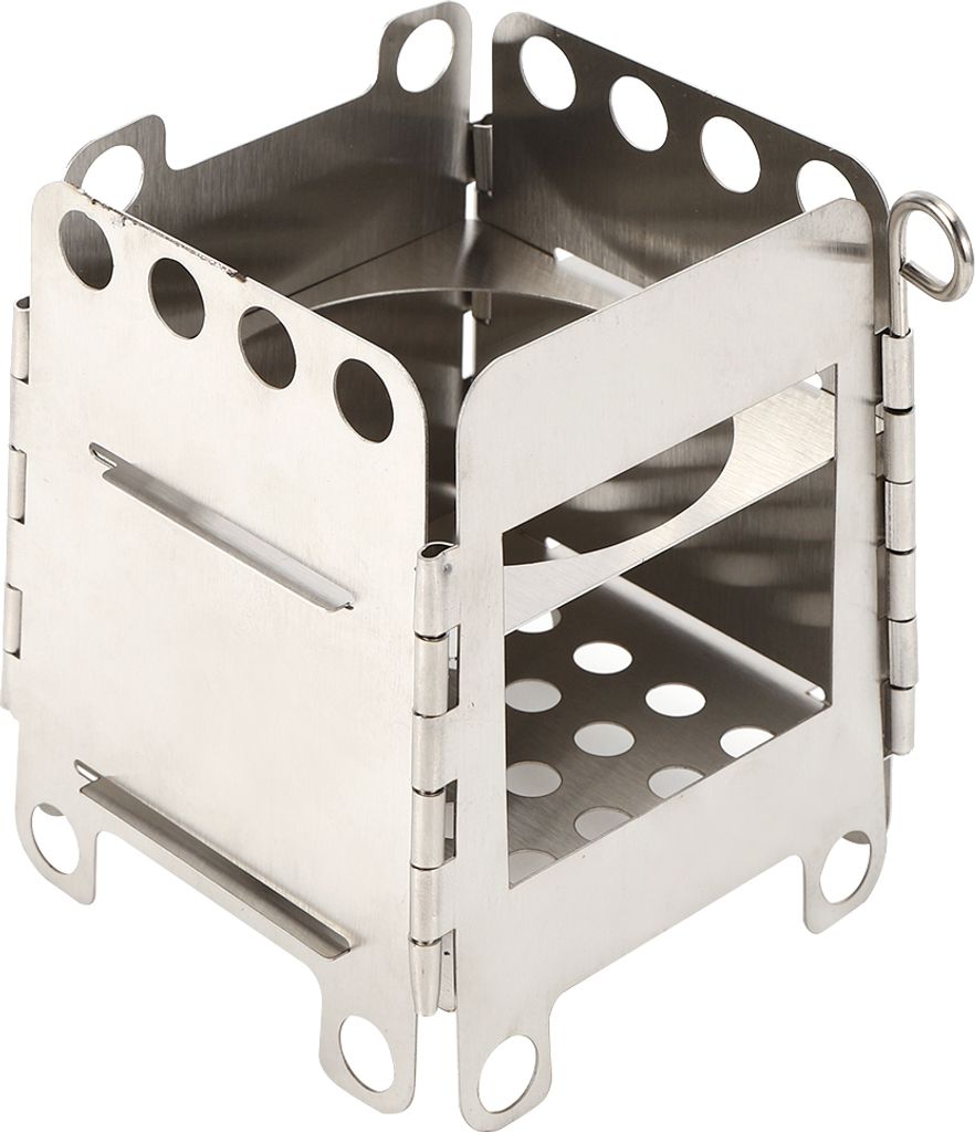 Tragbarer Edelstahl-Klappherd Holzofen für Outdoor Picknick BBQ Camping Wandern