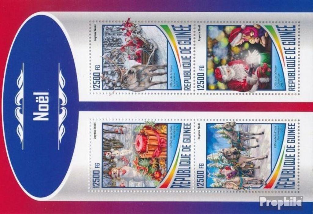 Briefmarken Guinea 2017 Mi 12770-12773 Kleinbogen (kompl. Ausgabe) postfrisch Weihnachten