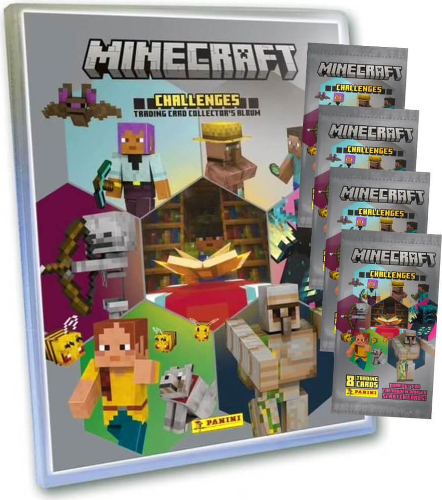 Panini Minecraft 4 Karten - Sammelkarten Challenges Trading Produktbild 