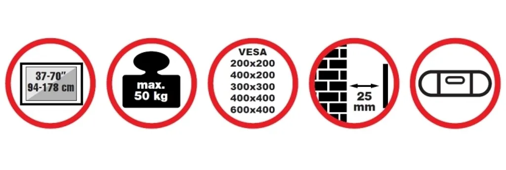 Support mural TV fixe pour écran plat 37 à 70 pouces Reflecta PLANO