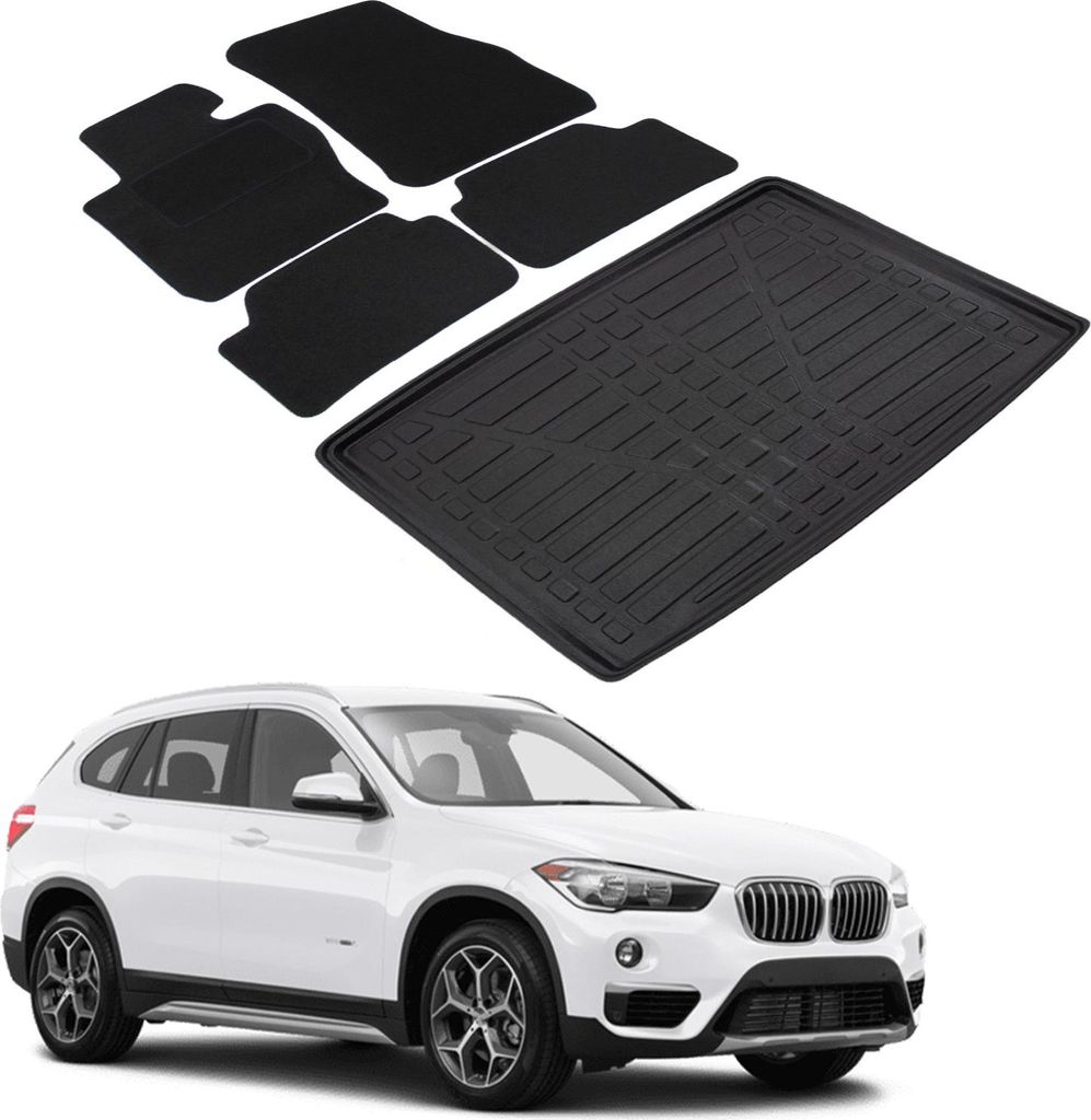 Ensemble Tapis Velours Sur Mesure et Coffre TPE pour BMW X1 Image du produit 