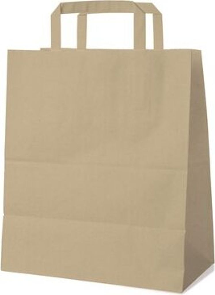 250x GASTRO Papiertragetaschen 32 x 26 x 14 cm mit EAN-Code braun