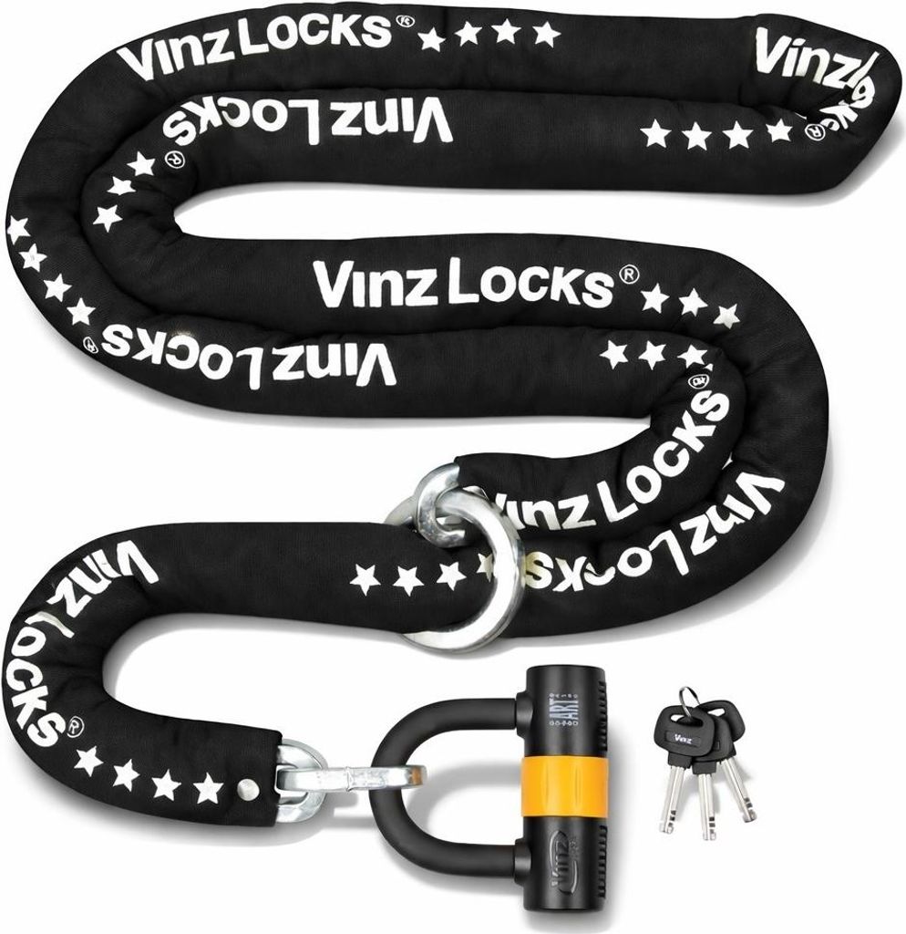 VINZ Trivor Kettenschloss ø11mm | ART 4 Zertifikat | Motorradschloss Kette Mopedschloss | sicheres Motorrad schloss Roller & E-scooter & Panzersch...