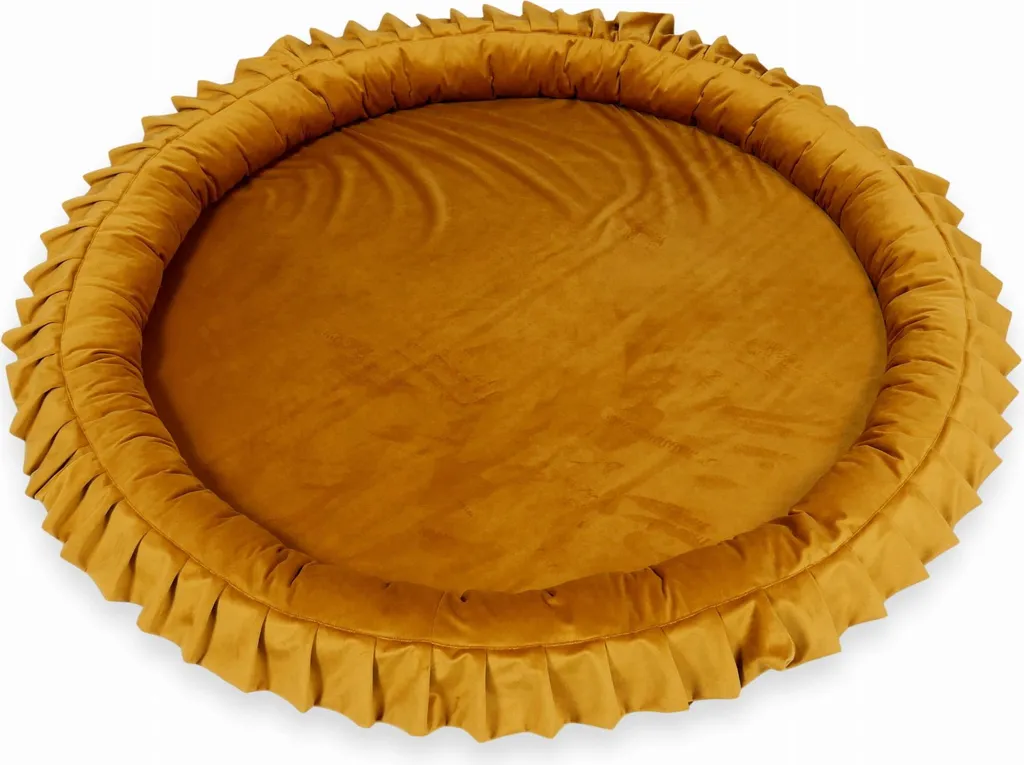 Grand coussin de sol 120cm velours doré pour coin lecture enfant chic