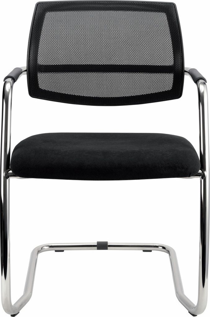 Bersucherstuhl Jari mit Netzrücken | 2 Stück | Schwarz | Gesamthöhe 85cm | Sitzbreite 48cm | Stoff 100% Polyester | Belastbarkeit 120kg | Freisc...