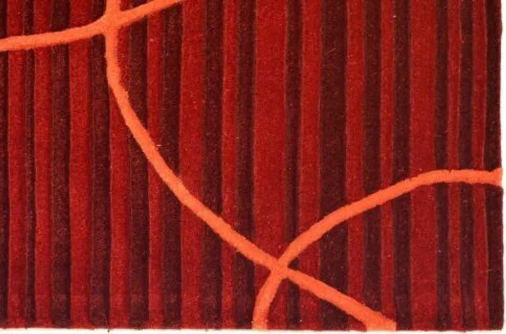 Tapis Viva 04 rouge 70x140 cm - Modèle de passage moderne et élégant