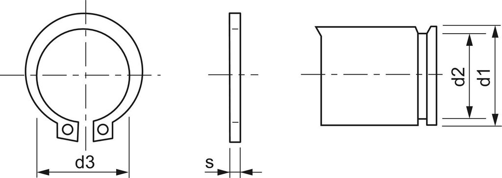Sicherungsring für Wellen ø 5x0,6 mm DIN471A Seegerring blank Federstahl