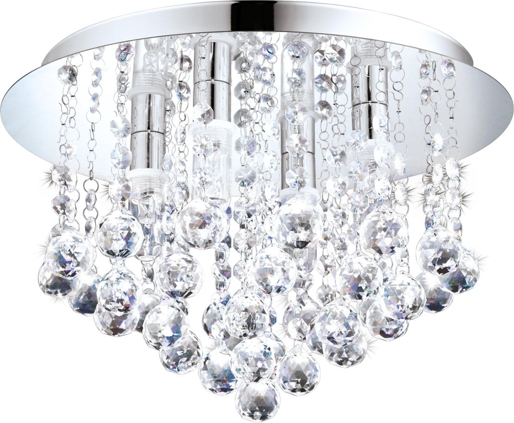 Eglo BAD Deckenleuchte steel, chrome / crystal, clear Produktbild 