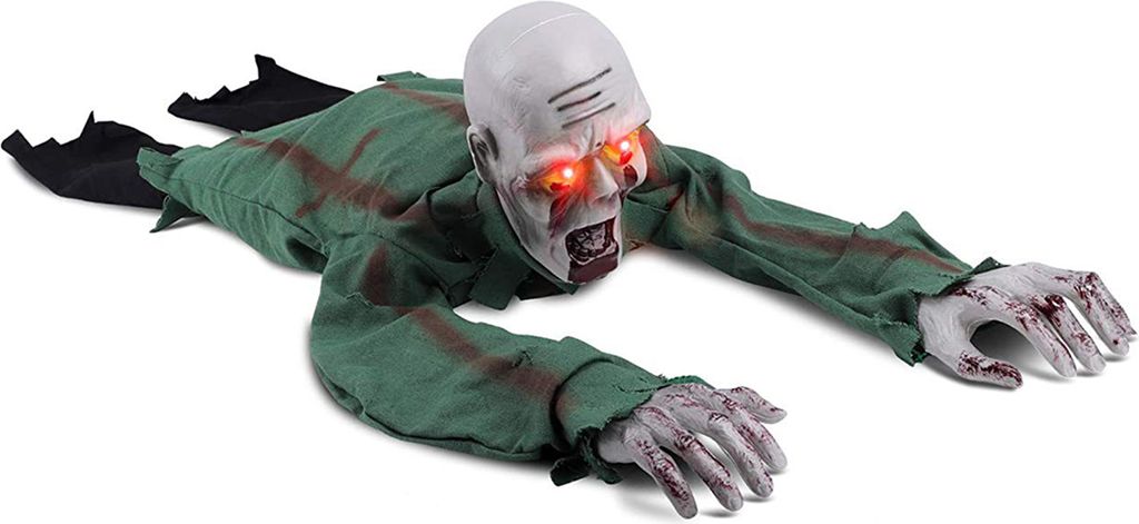 Halloween-Dekoration mit kriechendem Geist, realistisches elektrisches Skelett-Dekor mit gruseligem Sound, leuchtenden Augen, Horror-Themenpark-Req...