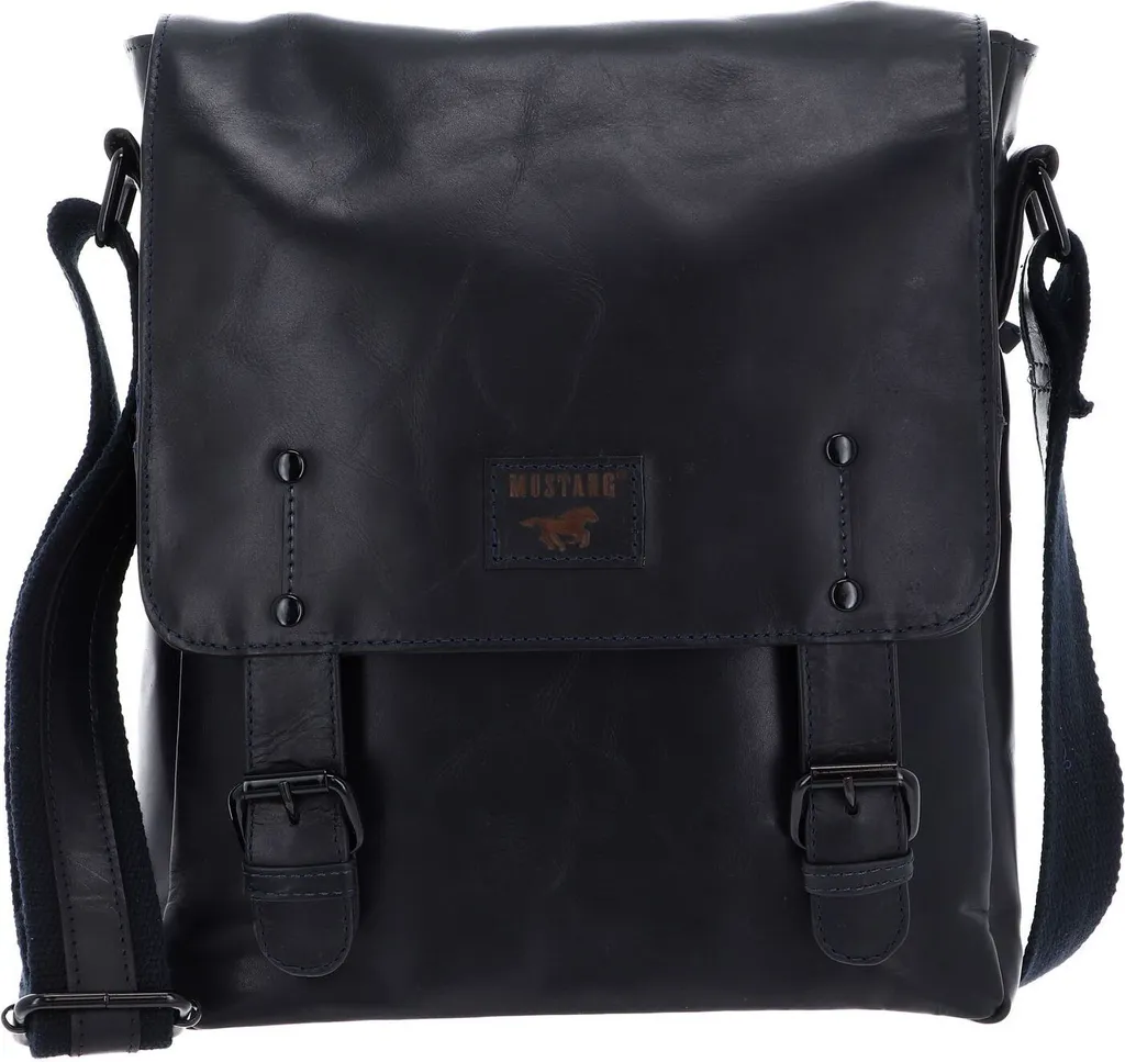Petit Sac à Épaule Mustang Natal Paola Cuir Souple Bleu Navy Haute Qualité