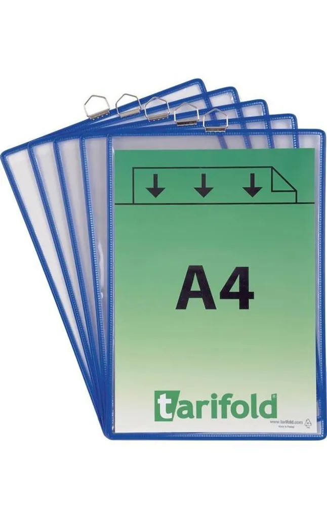 Set 5 Tasche Tarifold A4 Blu - Esposizione Documenti Antiriflesso