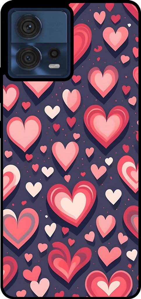 Smartphonica Telefon Fall geeignet für Motorola Edge 30 Fusion / Motorola Moto S30 Pro mit Herz Impressum - TPU Backcover Fall mit Herz-Design
