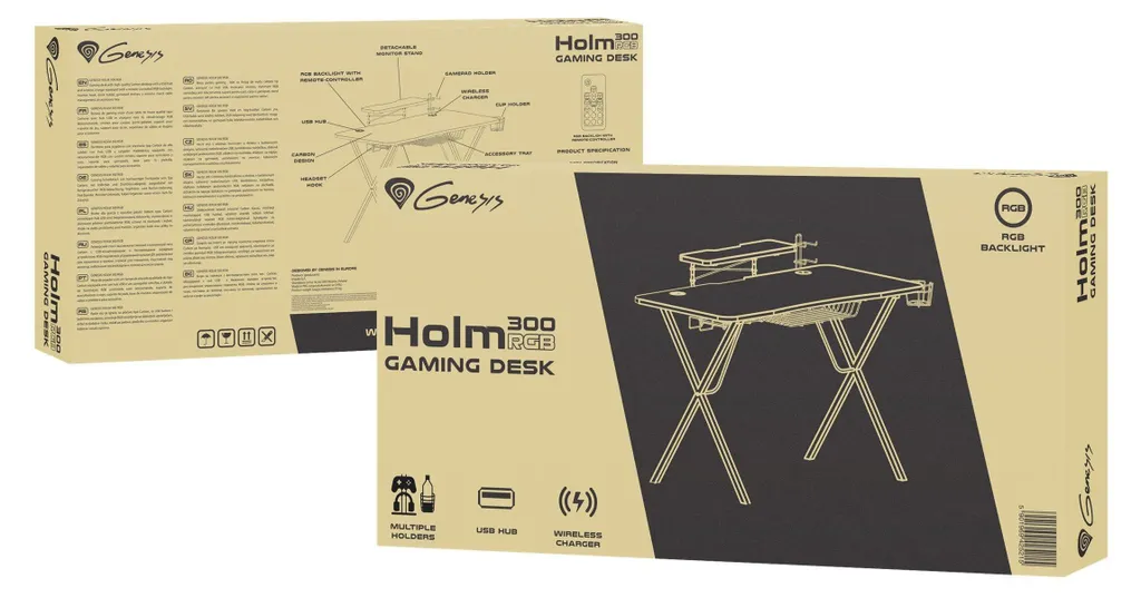 Bureau Gamer Genesis Holm 300 RGB Noir - Table de Jeu 120cm Ergonomique - 13