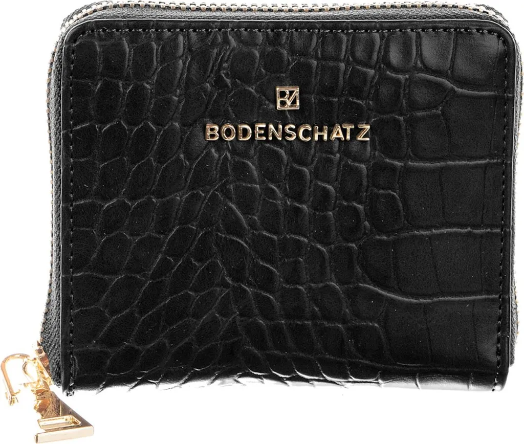 Bodenschatz Portafoglio Zip Around Wallet Black Nero - Pelletteria Tedesca