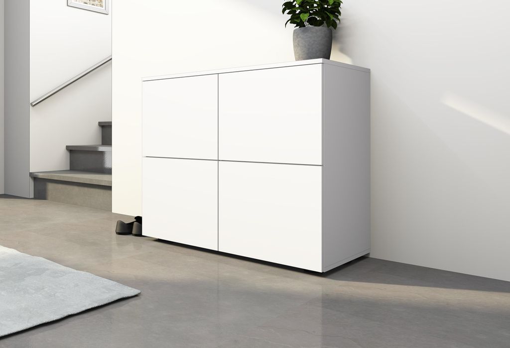 Kommode "Rova" 4-türig weiß-matt