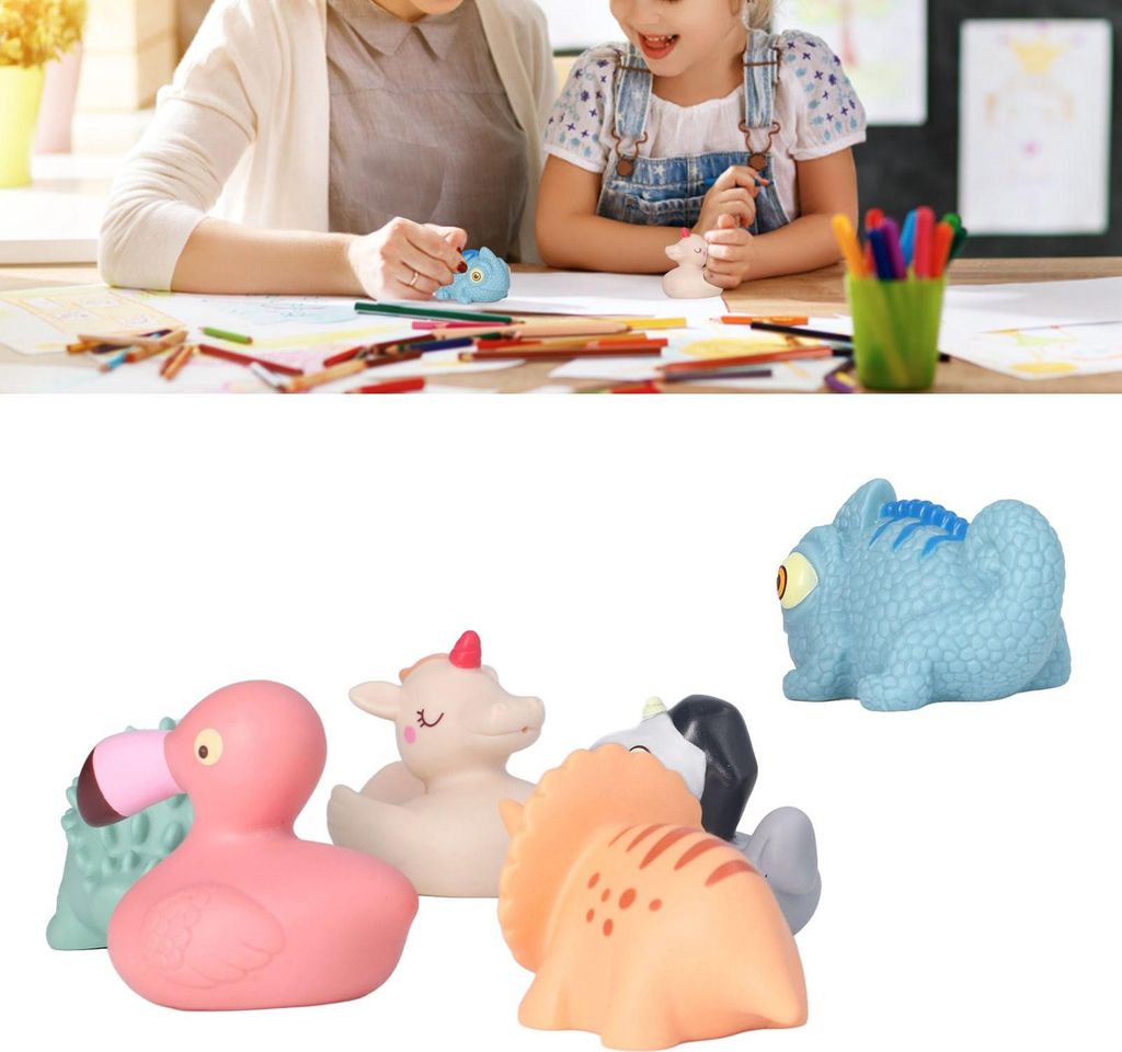 6 Stück Baby-Bausteine, weiche pädagogische sensorische Tiere, Spielzeug für Babys, Kauen, Quetschen, Stapeln