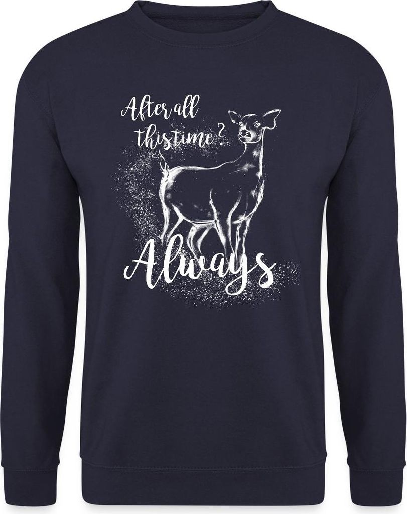 Spreadshirt Harry Potter After All This Time Always Uni Pullover, L, Navy