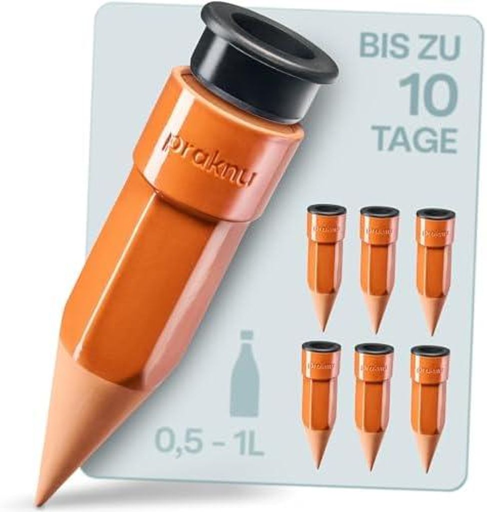 Praknu 6 x Tonkegel Bewässerung Klein – Bis zu 10 Tage Produktbild 