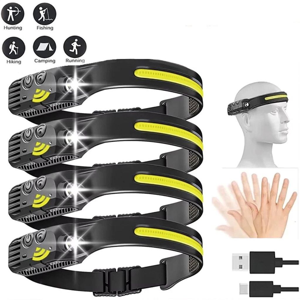 4PCS. Lampe frontale LED, Projecteur à capteur USB Image du produit 