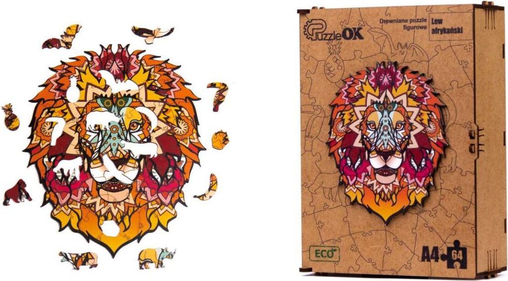 Holzpuzzle Löwe Afrikanisches Katzenpuzzle Pua4-00706 Produktbild 