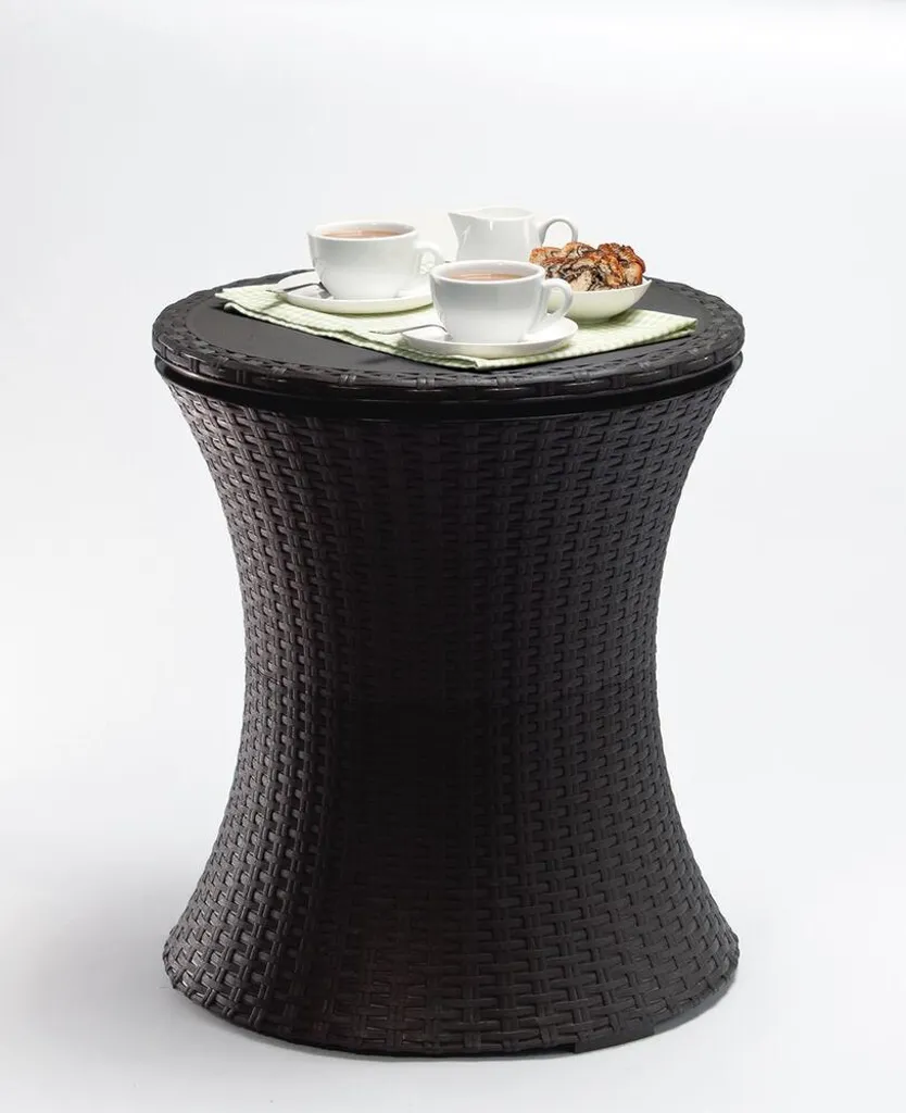 Table Fraîcheur Extérieure Keter - Glacière de Terrasse Aspect Rotin