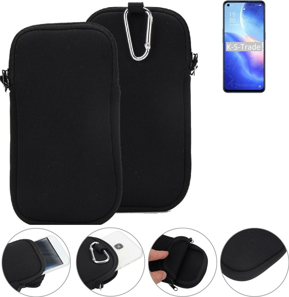 K-S-Trade Neopren-Hülle Handyhülle kompatibel mit Oppo Reno5 K 5G Schutzhülle Neoprenhülle Sleeve Schutz-Hülle Gürtel Tasche Case Holster