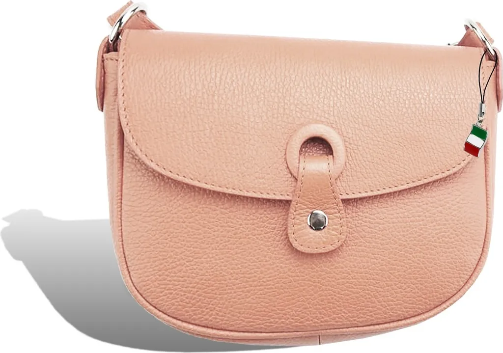 Petit sac de soirée rose Florence en cuir de haute qualité avec chaîne