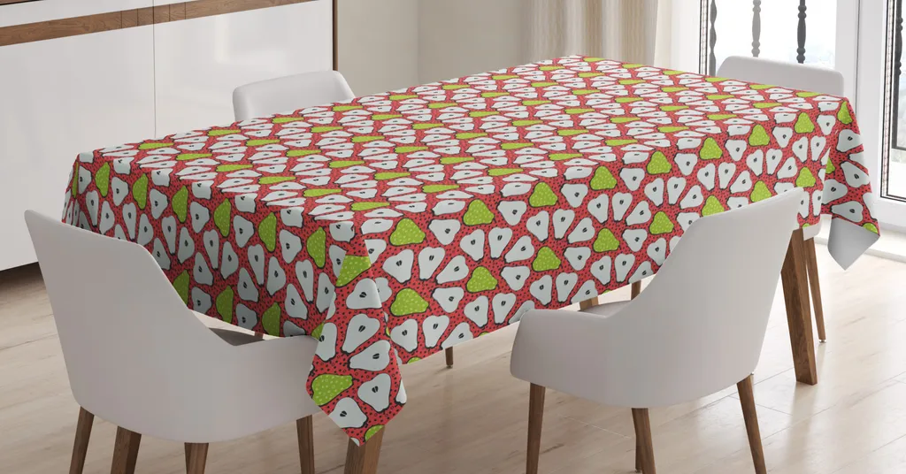 Tovaglia rossa a pois bianchi, rettangolare, in plastica, 137 x 274 cm