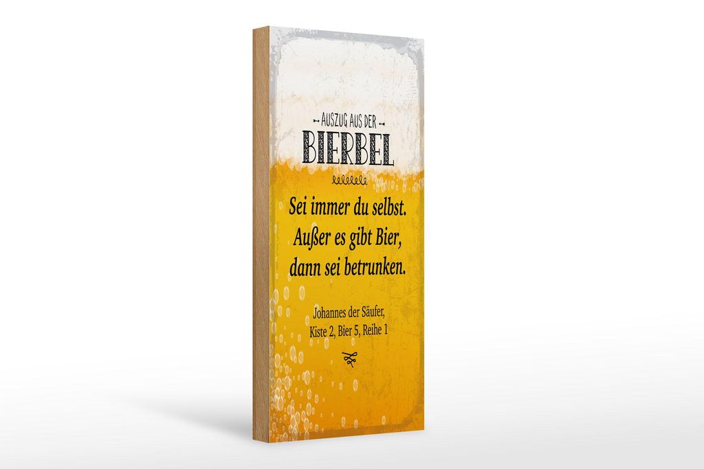 Holzschild Auszug aus der Bierbel, 27 x 10 cm, Holzschilder Spruch Alkohol