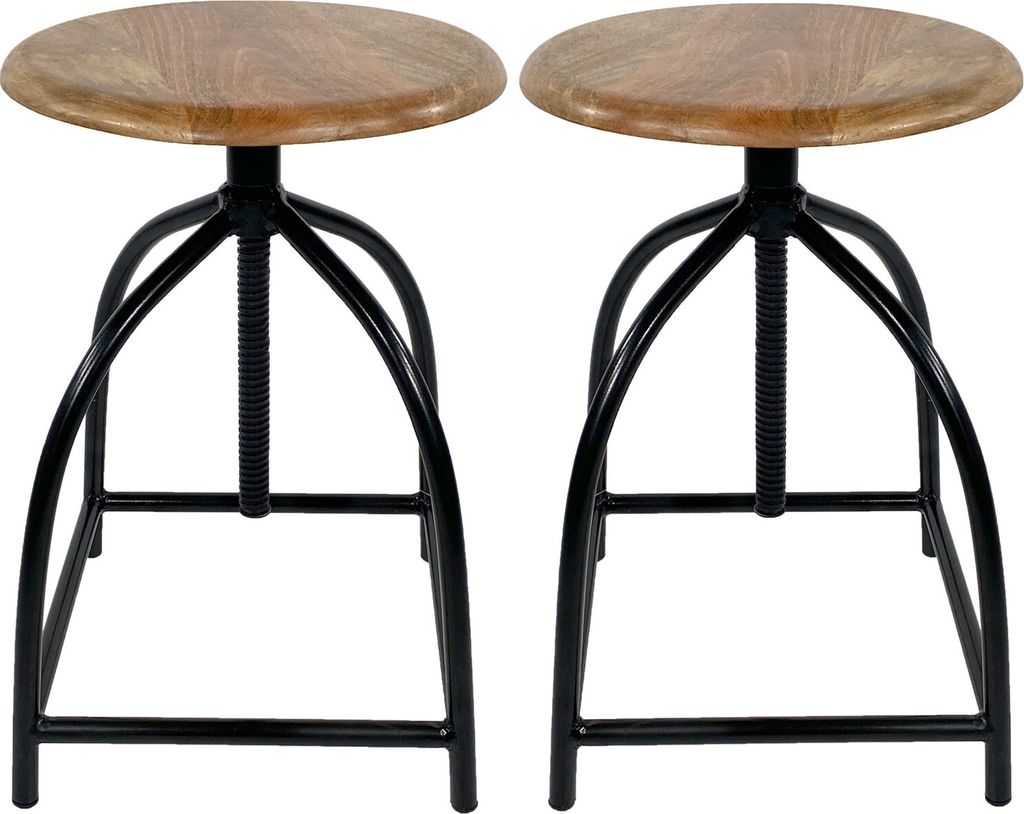Drehhocker Set 2 Stück Barhocker Hocker Drehstuhl höhenverstellbar schwarz matt