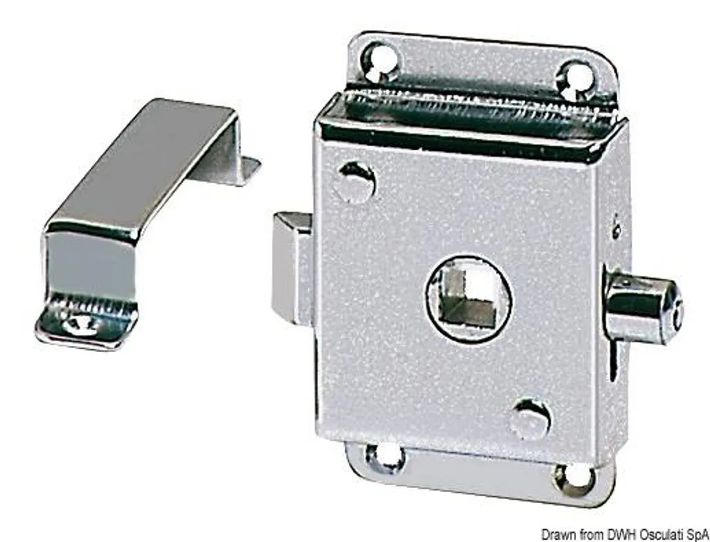 Serrure WC laiton chromé 70x45 mm - Verrou de porte robuste et élégant
