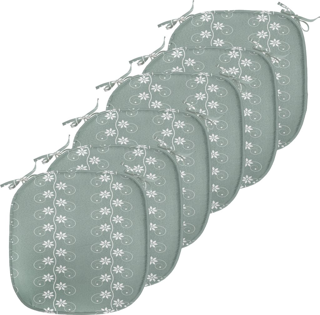 ABAKUHAUS Frühling Polster für Esszimmerstühle, Rokoko Einflüsse Essence, Dekoratives wasserfestes Kissen mit Riemen für Küchensitze, 40 cm x...
