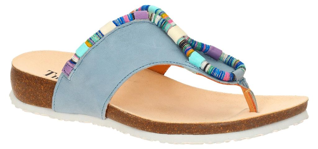 Think JULIA Damen Pantoletten - Zehentrenner Pantolette blau NEU
