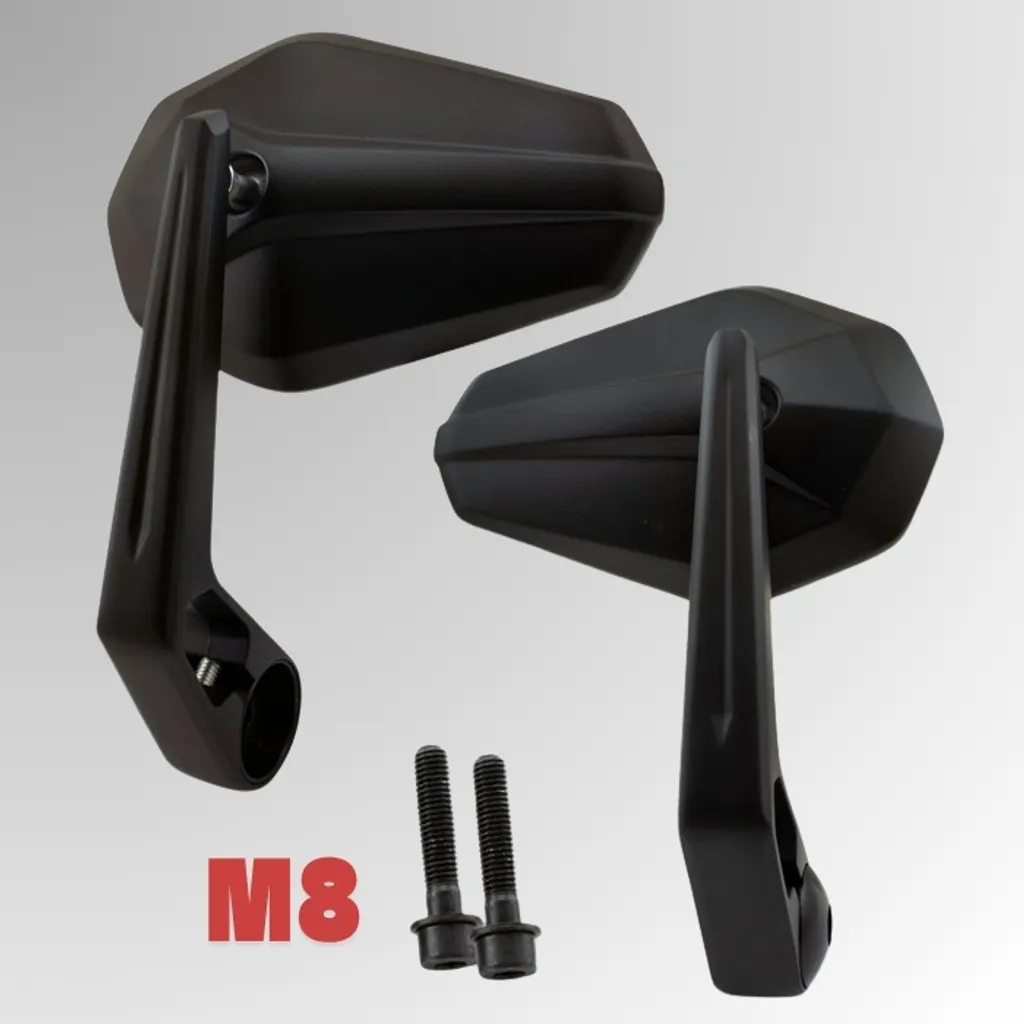 Rétroviseur SOLID 2 noir M8 Kawa en aluminium usiné haute qualité