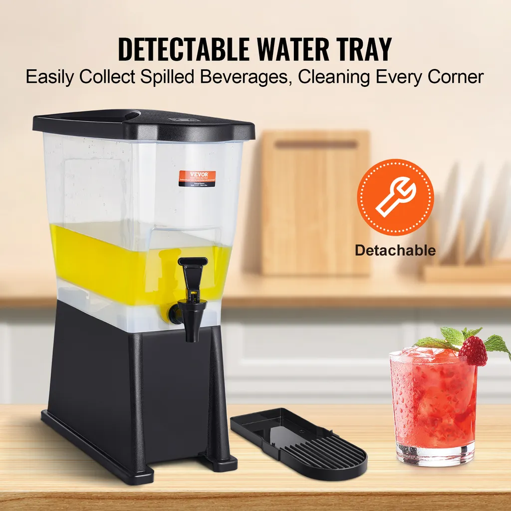 Distributore di bevande VEVOR, distributore d'acqua da 11 litri Distributore di bevande per feste, distributore di succo di frutta in plastica con coperchio a rubinetto, distributore di tè freddo e limonata, per ristoranti, hotel, feste, ecc. - 5