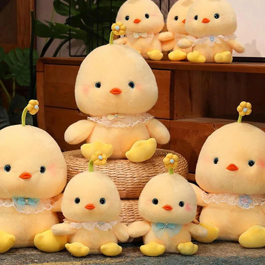 Peluche poussin 30 cm anti-stress : douceur et déco pour votre bureau