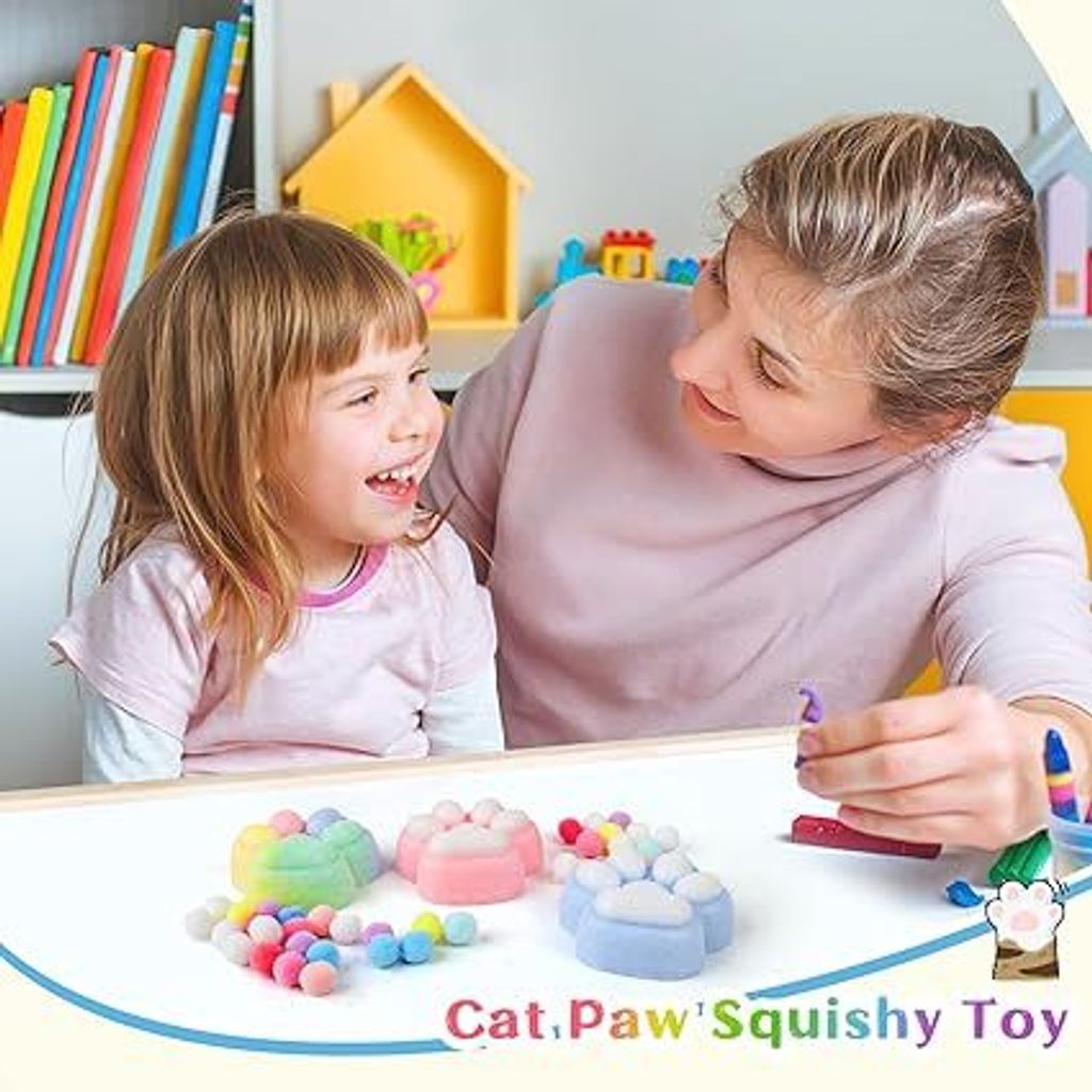 4 Stück Taba Squishy Spielzeug – Weicher Stressball, Anti-stress Für Kinder & Erwachsene, Katzenpfoten & Kekse